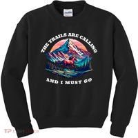 Trails Are Calling And I Must Go Wild Horse Nature Art Kids Sweatshirt thumb 0
