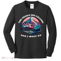 Trails Are Calling And I Must Go Wild Horse Nature Art Kids Long Sleeve Shirt thumb 0
