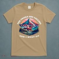 Trails Are Calling And I Must Go Wild Horse Nature Art T-Shirt thumb 5