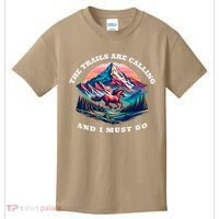 Trails Are Calling And I Must Go Wild Horse Nature Art Kids T-Shirt thumb 0