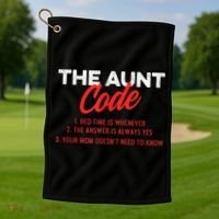 The Aunt Code Best Aunt Ever Favorite Aunt Cool Auntie Golf Towel thumb 1