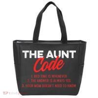 The Aunt Code Best Aunt Ever Favorite Aunt Cool Auntie Tote Bag thumb 0