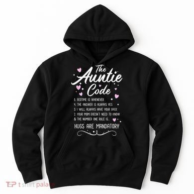 The Auntie Code Best Aunt Sister Niece Nephew Funny Hoodie