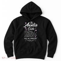 The Auntie Code Best Aunt Sister Niece Nephew Funny Hoodie thumb 0