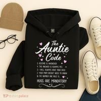 The Auntie Code Best Aunt Sister Niece Nephew Funny Hoodie thumb 4