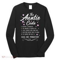 The Auntie Code Best Aunt Sister Niece Nephew Funny Long Sleeve Shirt thumb 0