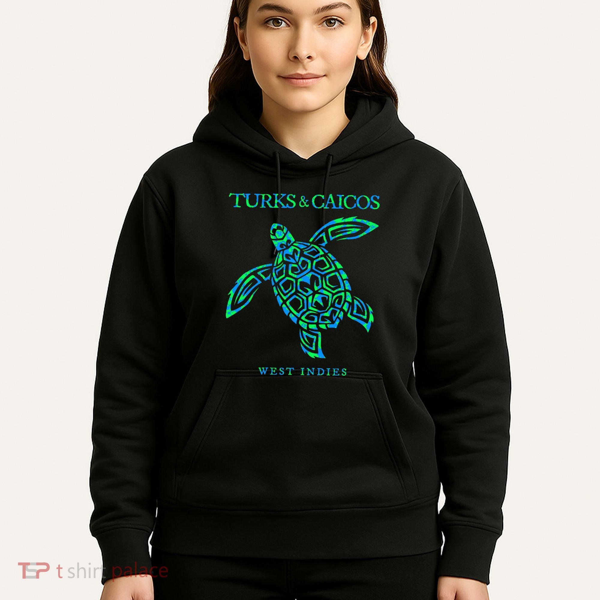 Turks And Caicos Islands Sea Turtle Souvenir Hoodie