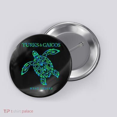 Turks And Caicos Islands Sea Turtle Souvenir Button