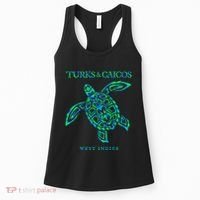 Turks And Caicos Islands Sea Turtle Souvenir Women's Tank Top thumb 0