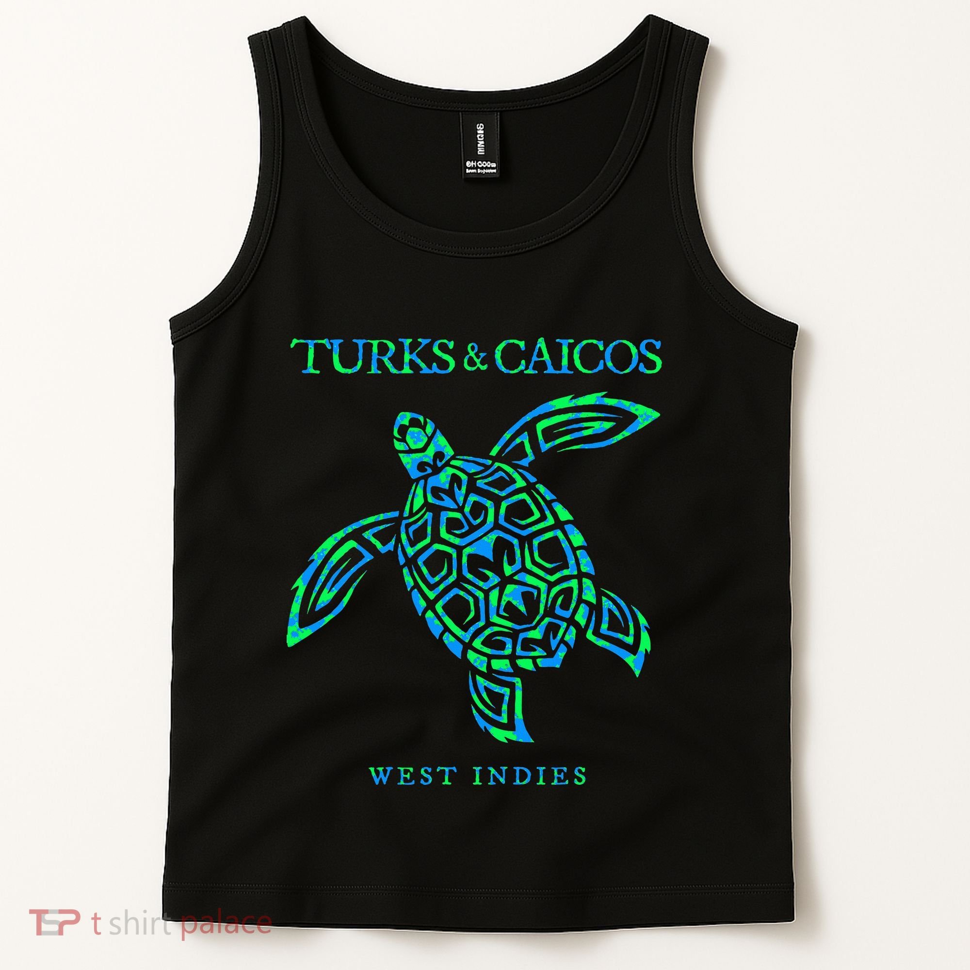 Turks And Caicos Islands Sea Turtle Souvenir Tank Top