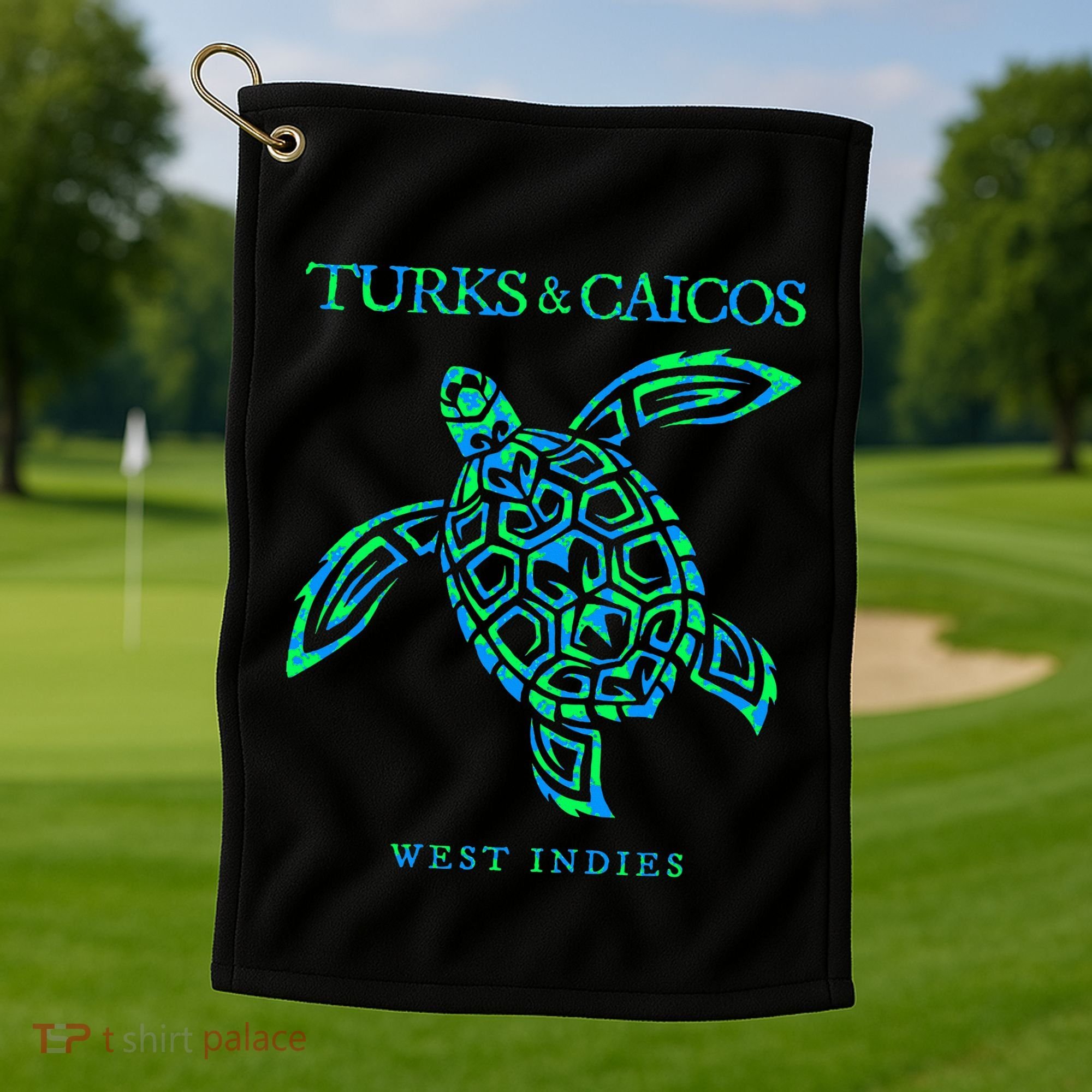 Turks And Caicos Islands Sea Turtle Souvenir Golf Towel