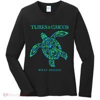 Turks And Caicos Islands Sea Turtle Souvenir Women's Long Sleeve Shirt thumb 0