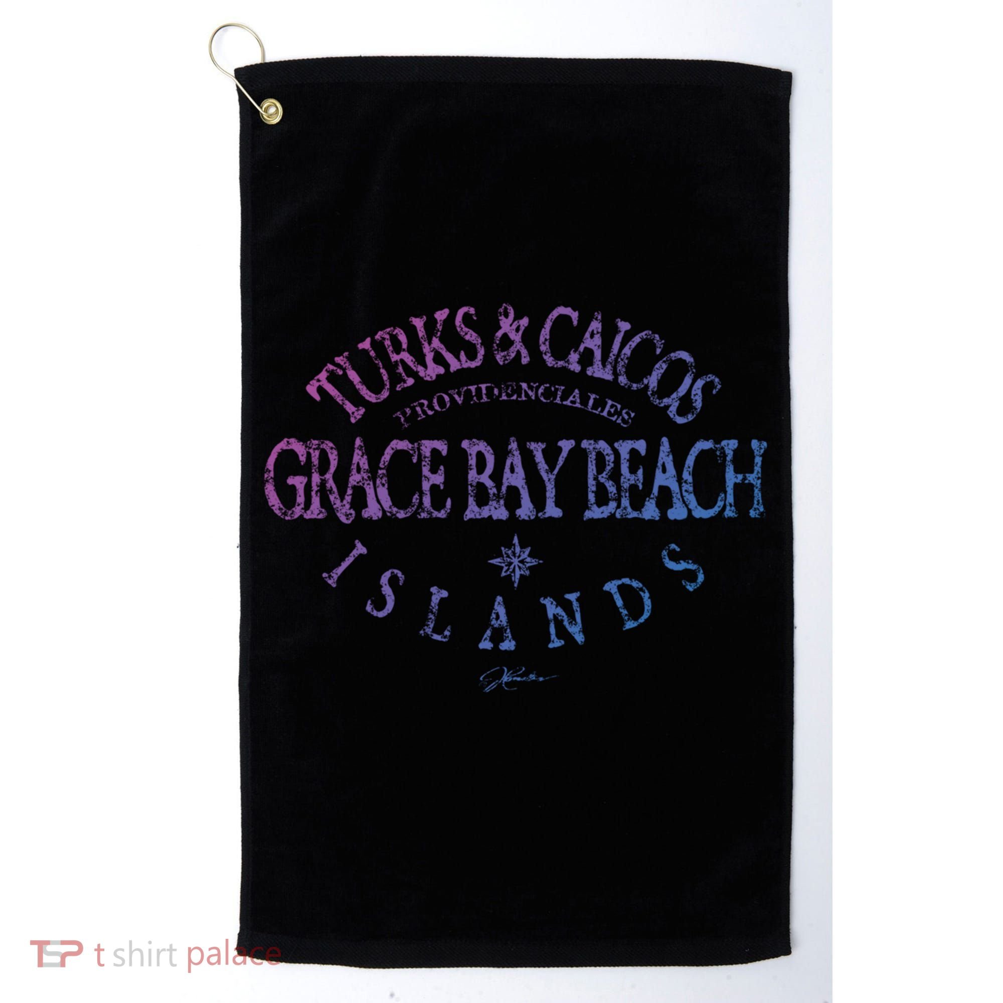 Turks And Caicos Islands Grace Bay Beach Gift Golf Towel