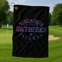 Turks And Caicos Islands Grace Bay Beach Gift Golf Towel thumb 1