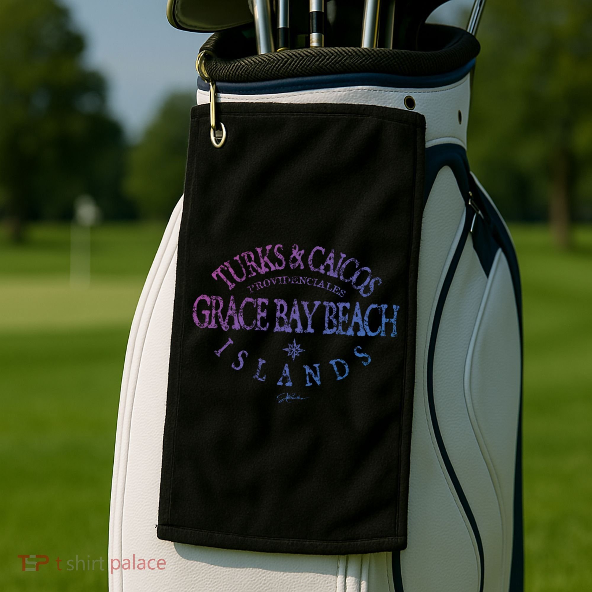 Turks And Caicos Islands Grace Bay Beach Gift Golf Towel