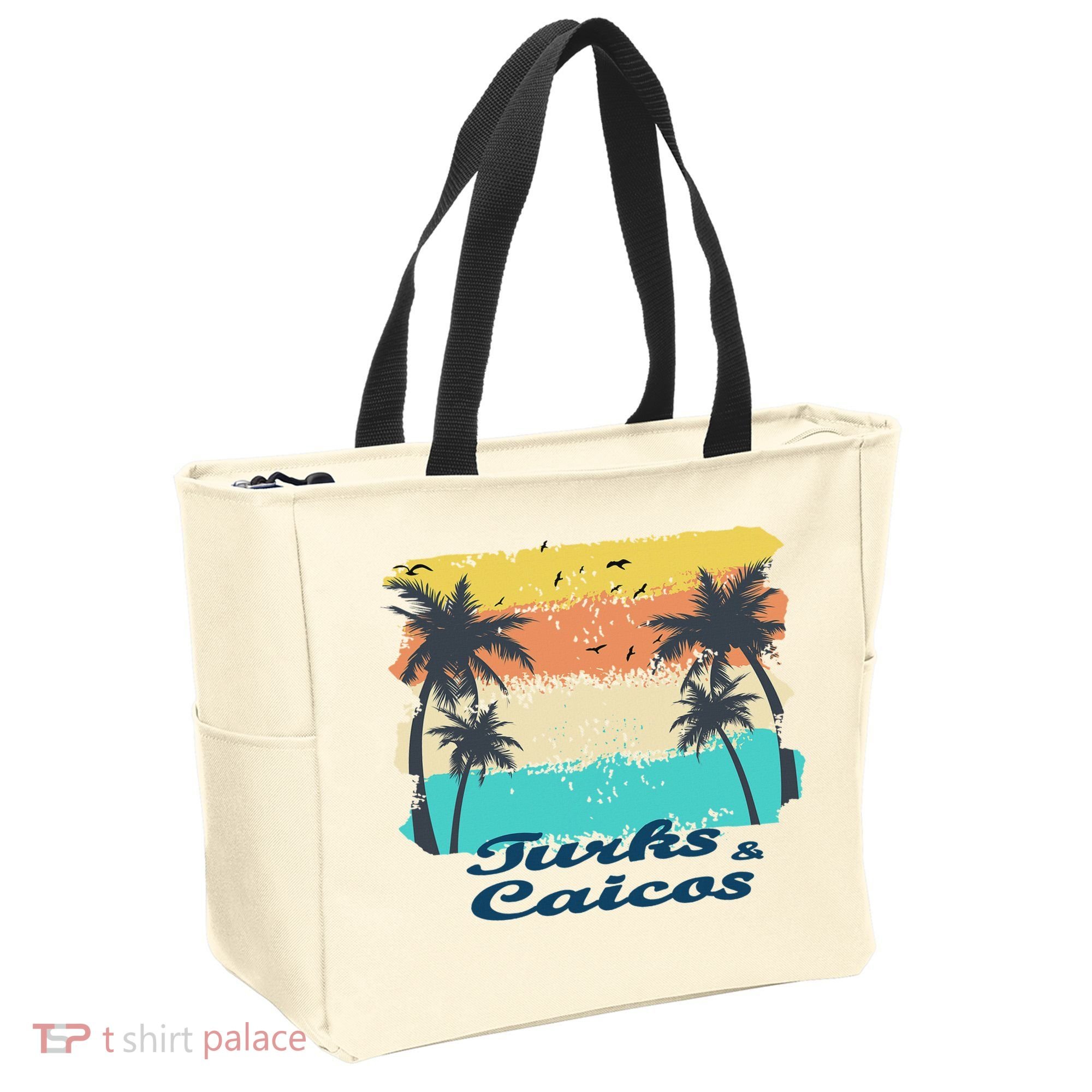 Turks And Caicos Palms Beach Caribbean Islands Souvenir Gift Tote Bag