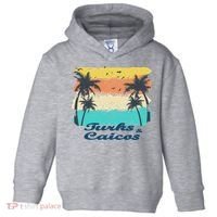 Turks And Caicos Palms Beach Caribbean Islands Souvenir Gift Toddler Hoodie thumb 0