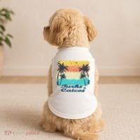 Turks And Caicos Palms Beach Caribbean Islands Souvenir Gift Doggie Tank thumb 2
