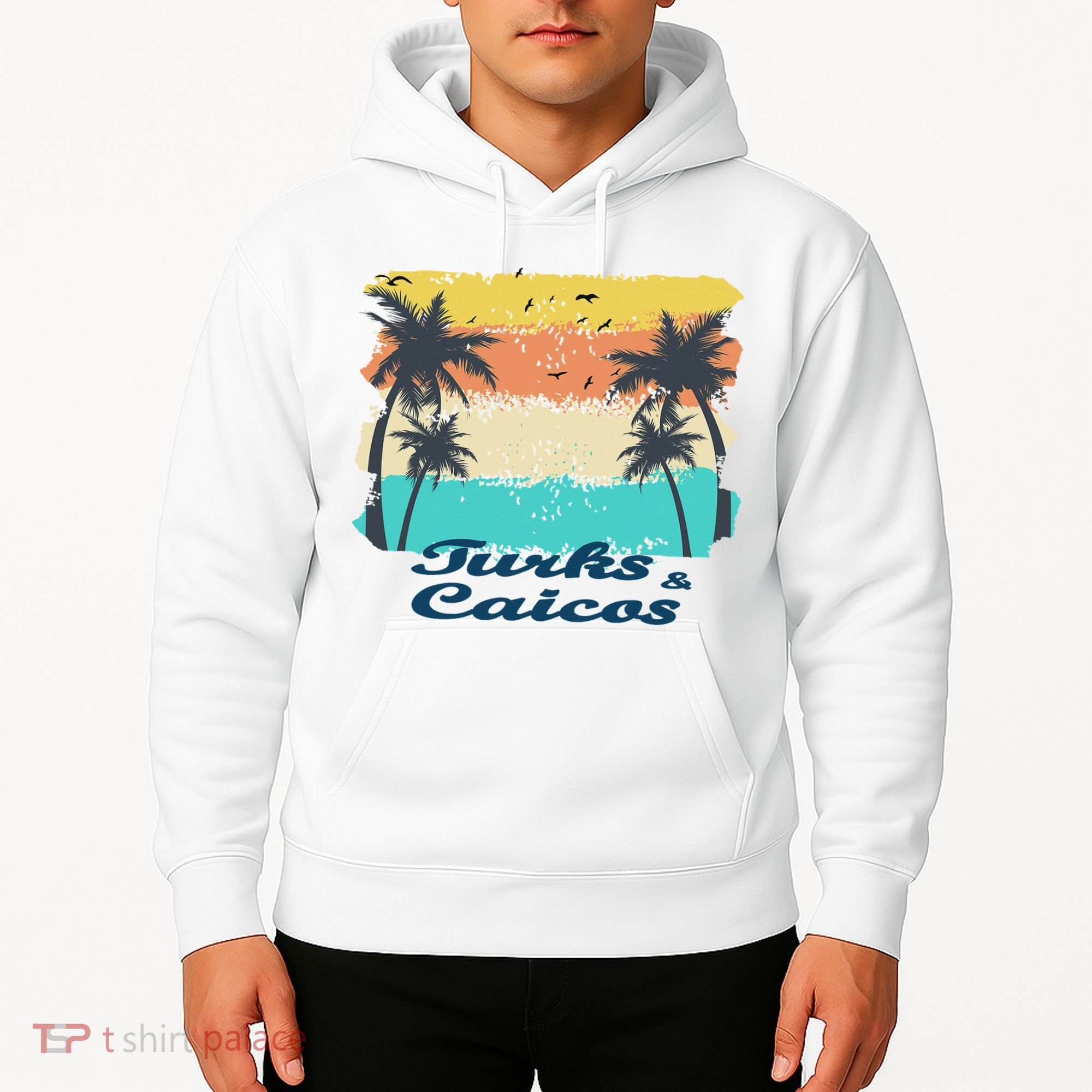 Turks And Caicos Palms Beach Caribbean Islands Souvenir Gift Hoodie