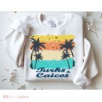 Turks And Caicos Palms Beach Caribbean Islands Souvenir Gift Sweatshirt thumb 2