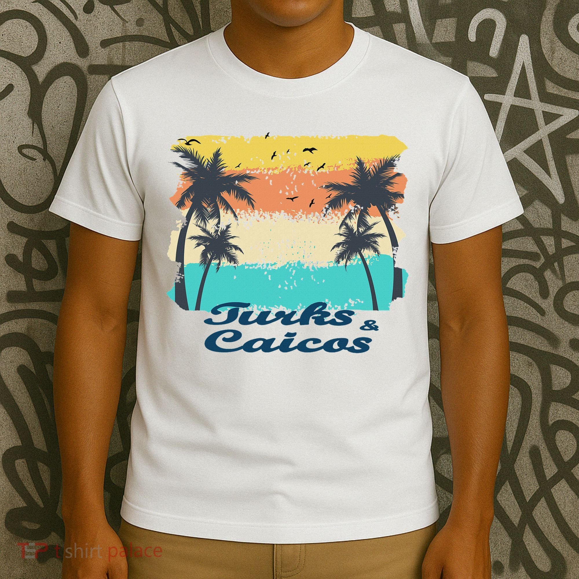 Turks And Caicos Palms Beach Caribbean Islands Souvenir Gift T-Shirt