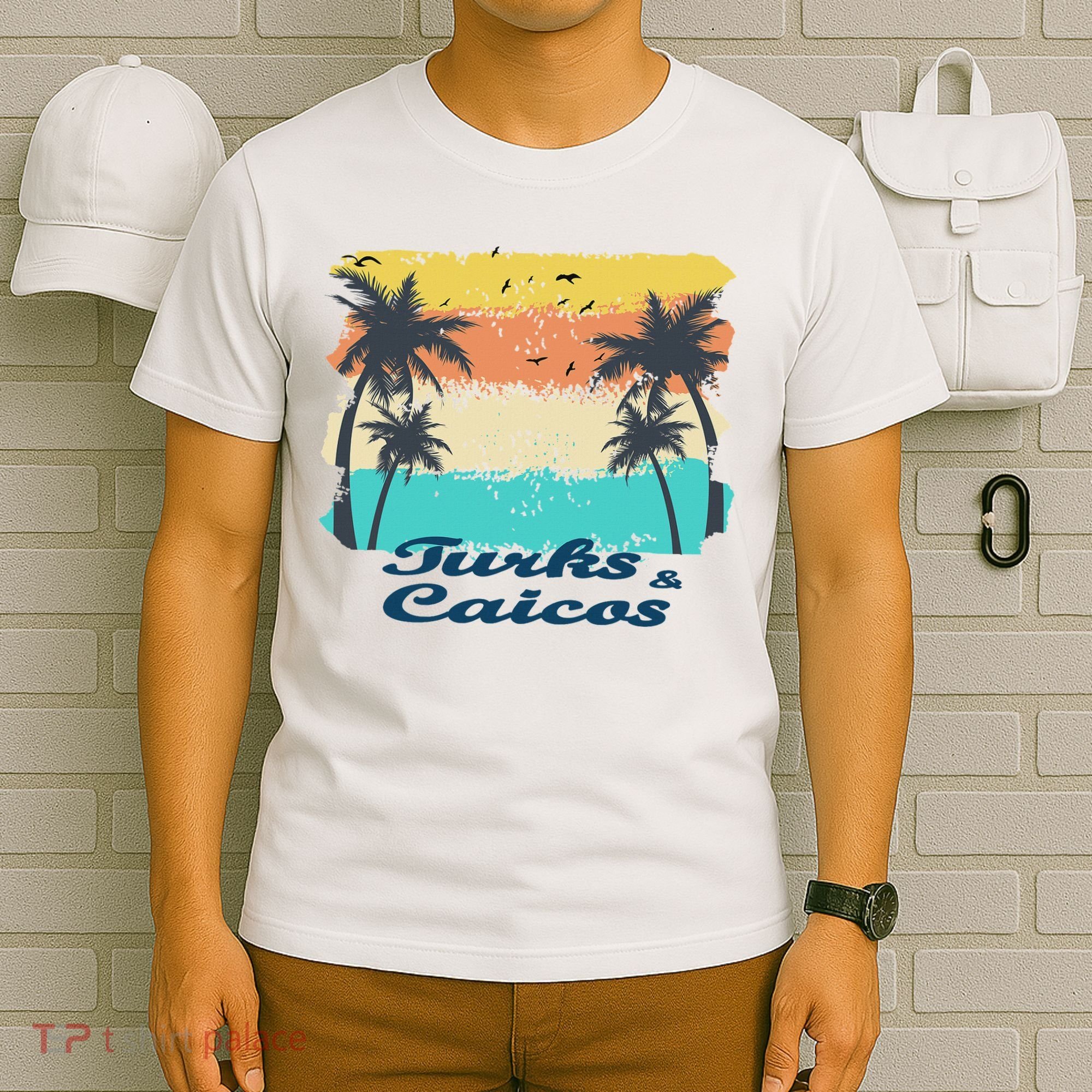 Turks And Caicos Palms Beach Caribbean Islands Souvenir Gift T-Shirt