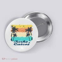 Turks And Caicos Palms Beach Caribbean Islands Souvenir Gift Button thumb 0