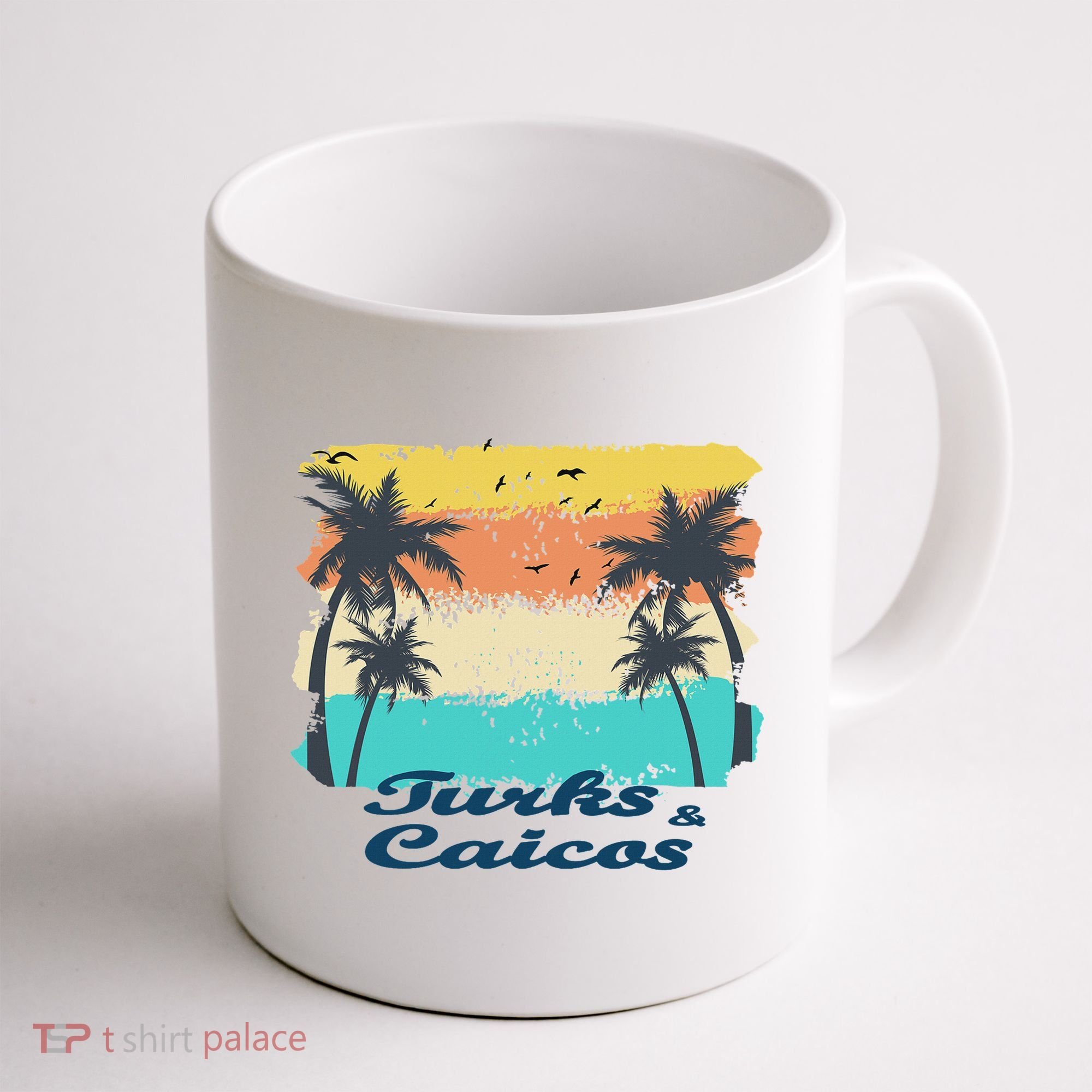 Turks And Caicos Palms Beach Caribbean Islands Souvenir Gift Coffee Mug