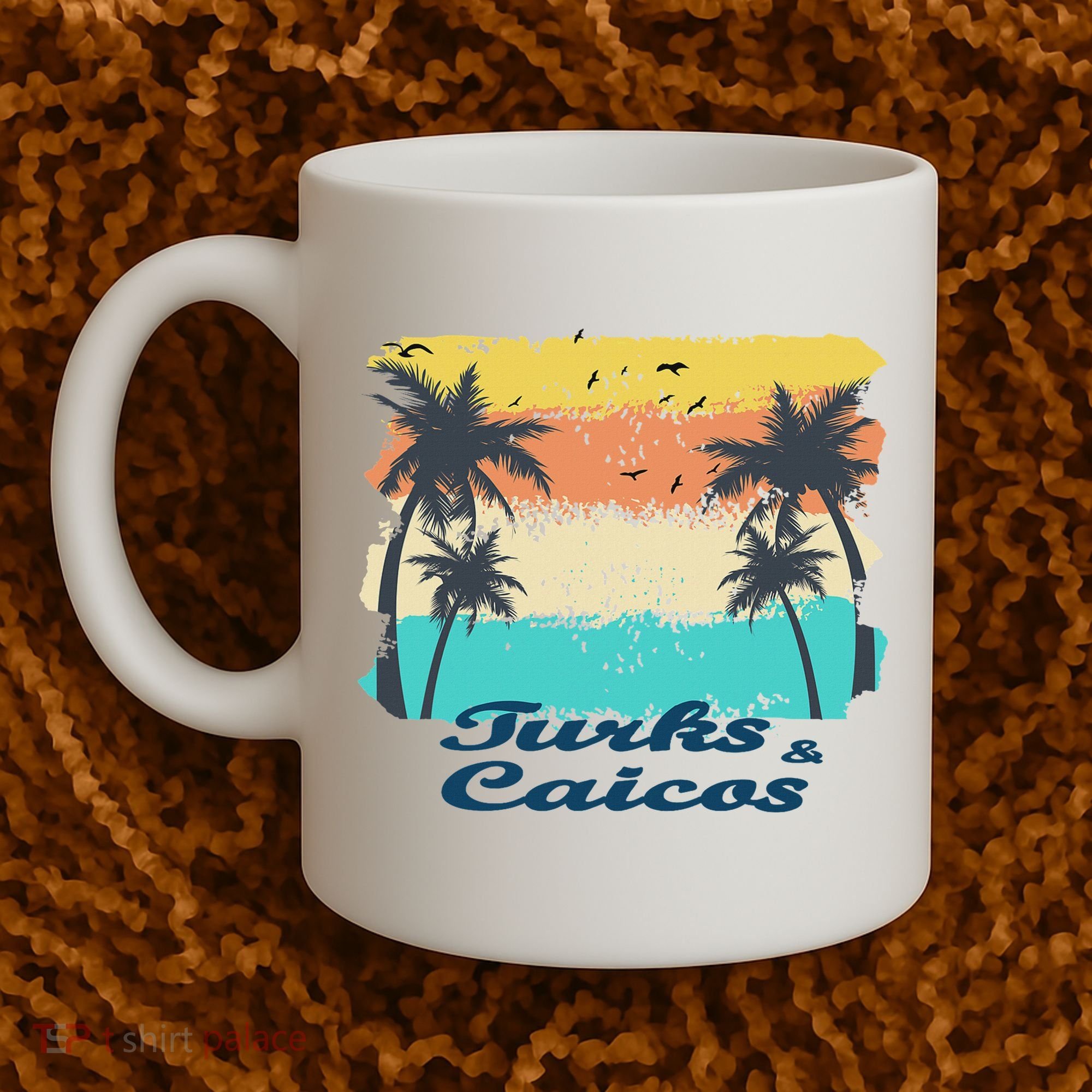 Turks And Caicos Palms Beach Caribbean Islands Souvenir Gift Coffee Mug