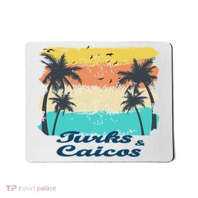 Turks And Caicos Palms Beach Caribbean Islands Souvenir Gift Mousepad