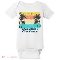Turks And Caicos Palms Beach Caribbean Islands Souvenir Gift Baby Bodysuit thumb 0