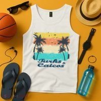 Turks And Caicos Palms Beach Caribbean Islands Souvenir Gift Tank Top thumb 4