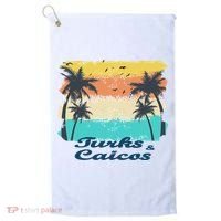 Turks And Caicos Palms Beach Caribbean Islands Souvenir Gift Golf Towel thumb 0
