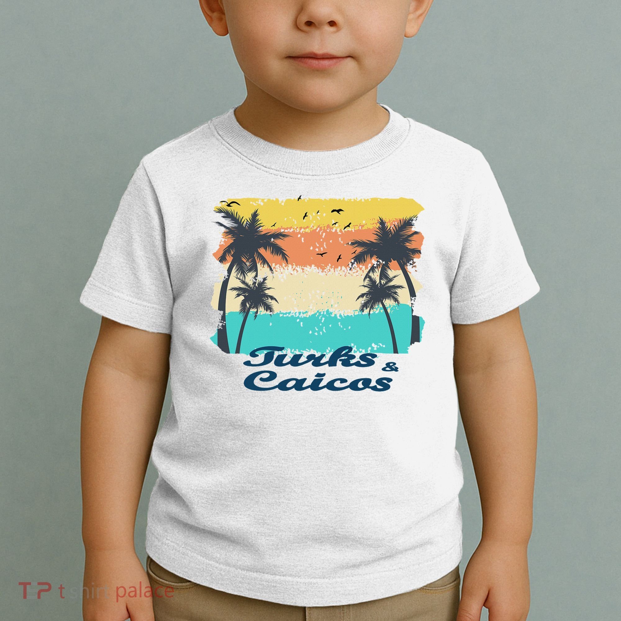 Turks And Caicos Palms Beach Caribbean Islands Souvenir Gift Toddler T-Shirt