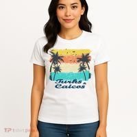 Turks And Caicos Palms Beach Caribbean Islands Souvenir Gift Women's T-Shirt thumb 4