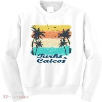 Turks And Caicos Palms Beach Caribbean Islands Souvenir Gift Kids Sweatshirt thumb 0