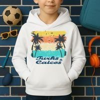 Turks And Caicos Palms Beach Caribbean Islands Souvenir Gift Kids Hoodie thumb 2
