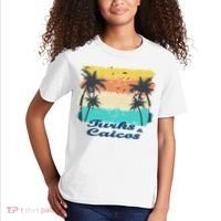 Turks And Caicos Palms Beach Caribbean Islands Souvenir Gift Kids T-Shirt thumb 2