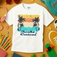 Turks And Caicos Palms Beach Caribbean Islands Souvenir Gift Kids T-Shirt thumb 3