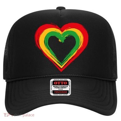 Traditional African Colors Painted Heart Hat