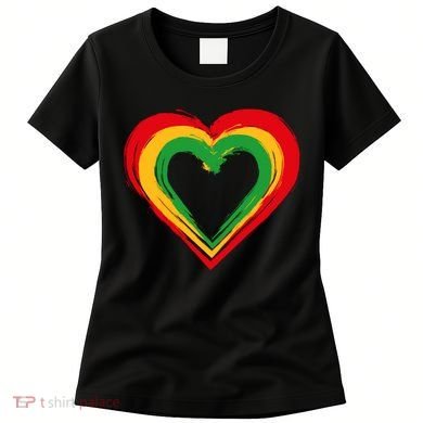 Traditional African Colors Painted Heart Women's T-Shirt