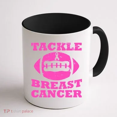 Tackle Breast Cancer Coffee Mug back