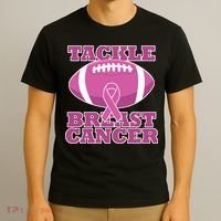 Tackle Breast Cancer Awareness Football  T-Shirt thumb 3