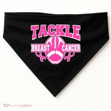 Tackle Breast Cancer1 USA-Made Doggie Bandana
