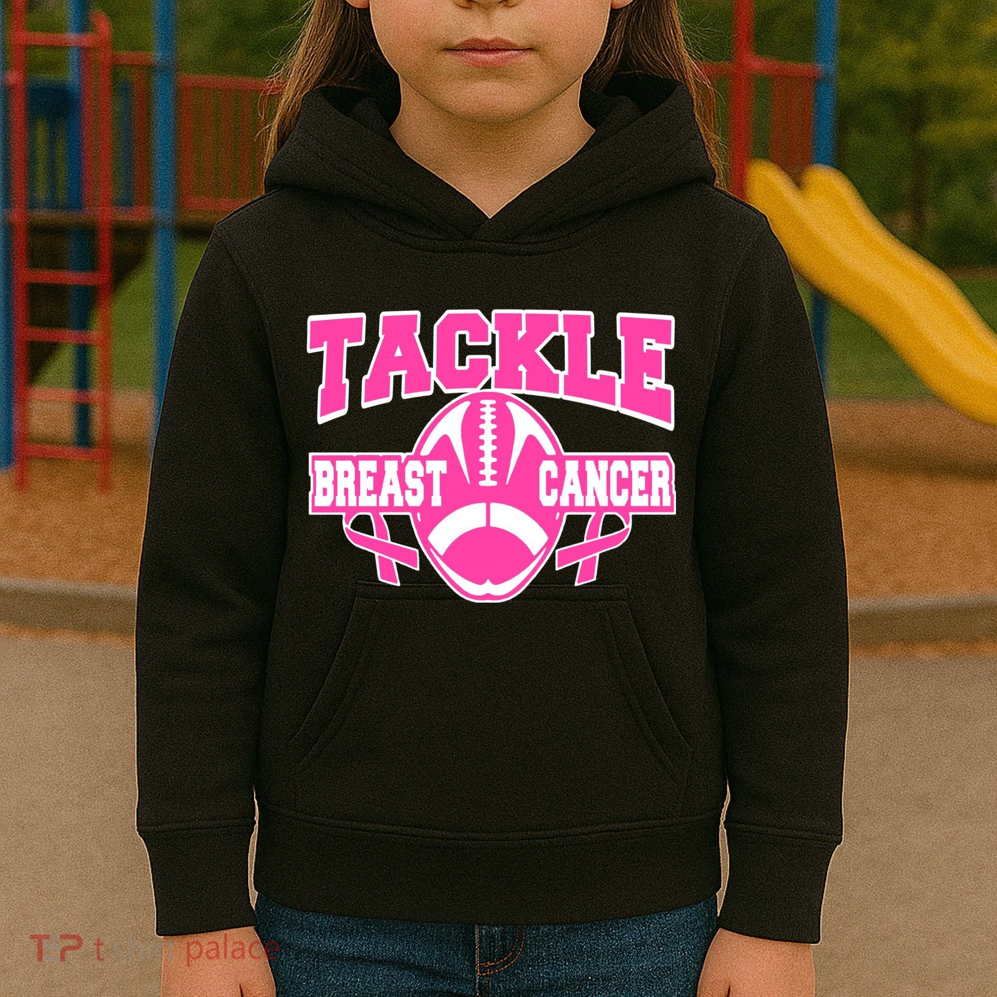 Tackle Breast Cancer1 Kids Hoodie