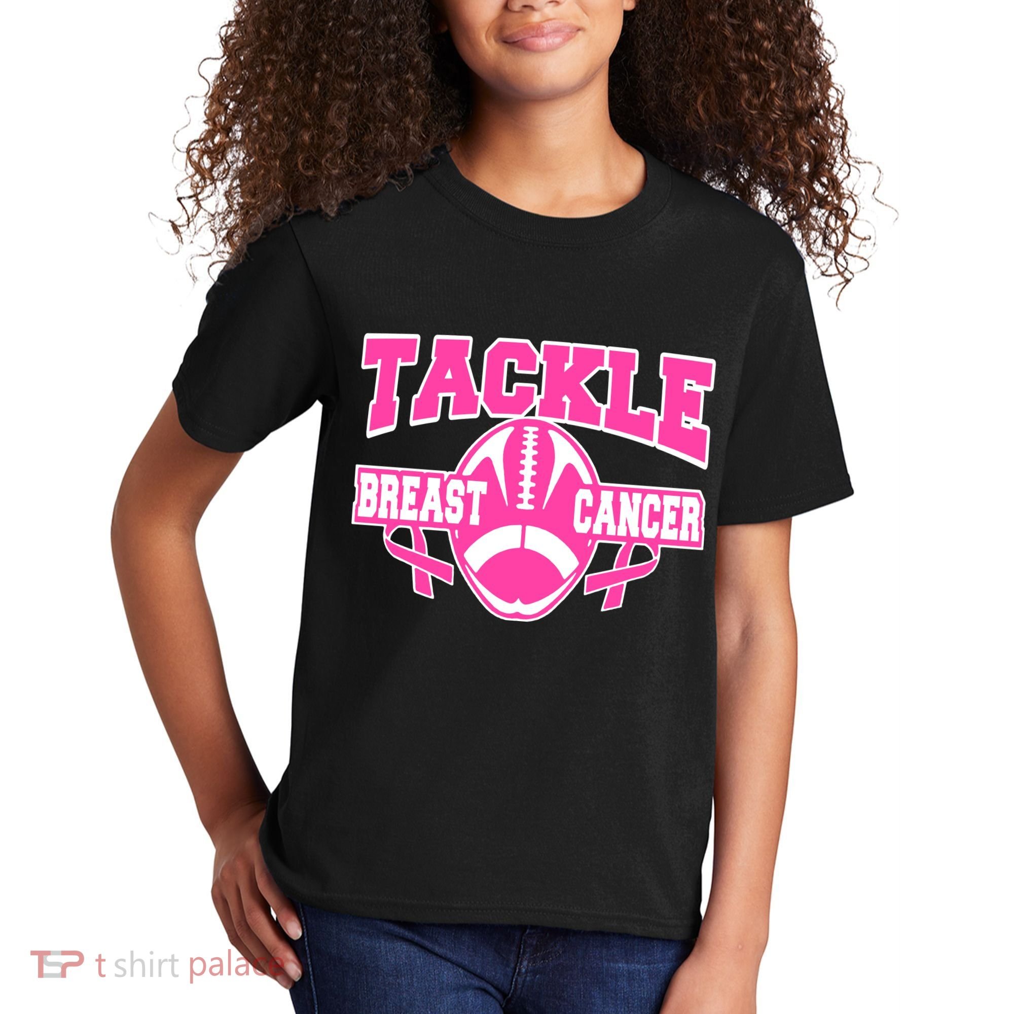 Tackle Breast Cancer1 Kids T-Shirt