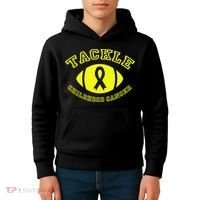 Tackle Childhood Cancer Kids Hoodie thumb 4