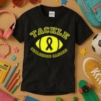 Tackle Childhood Cancer Kids T-Shirt thumb 3