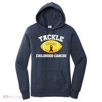 Tackle Childhood Cancer Football Logo Women's Hoodie thumb 0