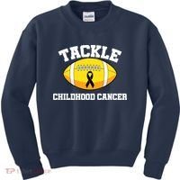 Tackle Childhood Cancer Football Logo Kids Sweatshirt thumb 0